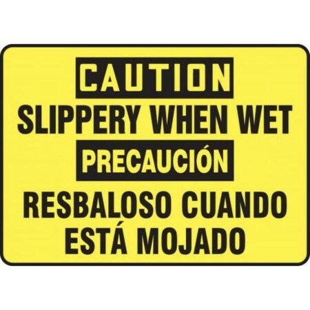Accuform BILINGUAL OSHA CAUTION SAFETY SIGN USE SBMSTF507GF